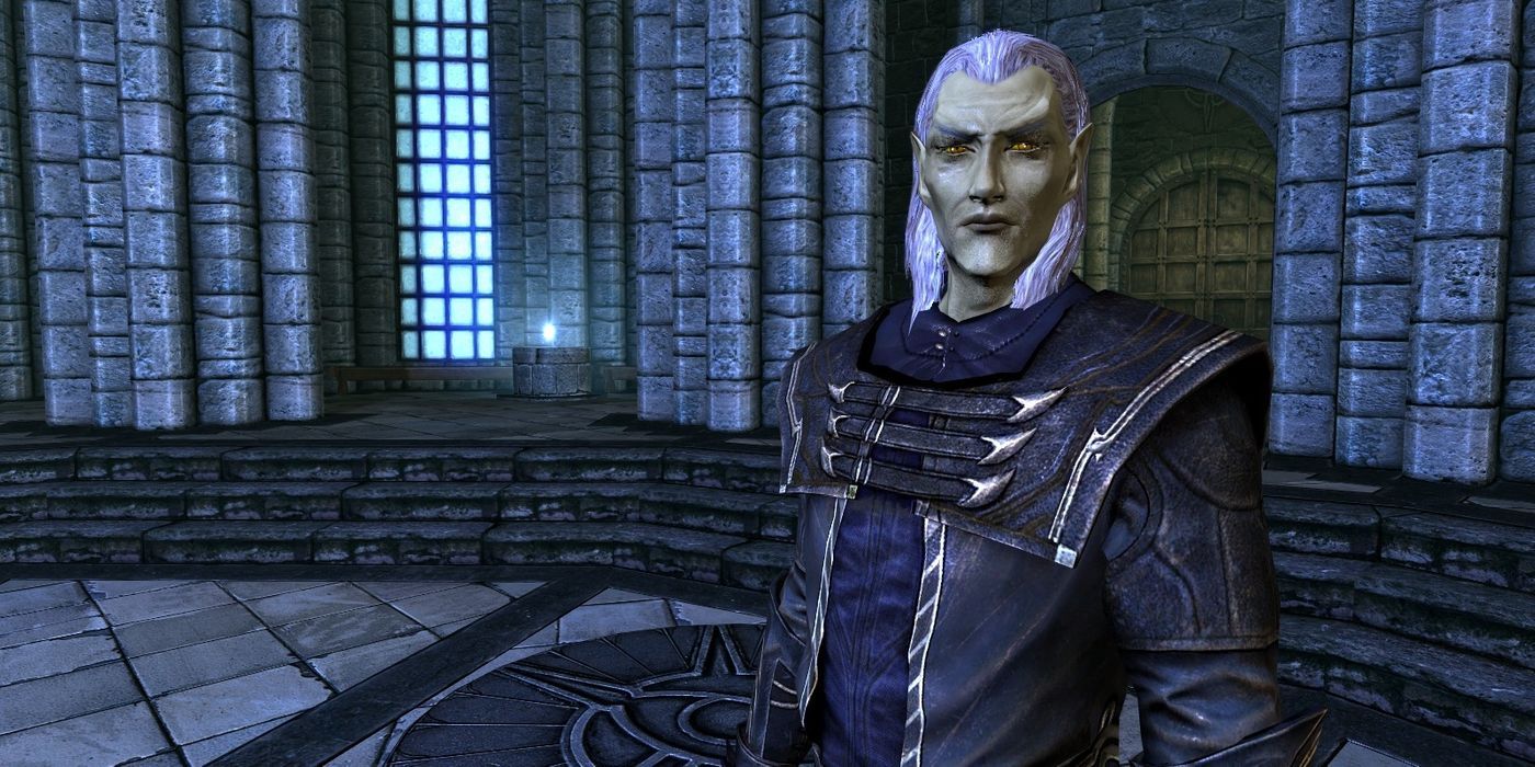 Thalmor Agent Ancano within the main hall of the College of Winterhold
