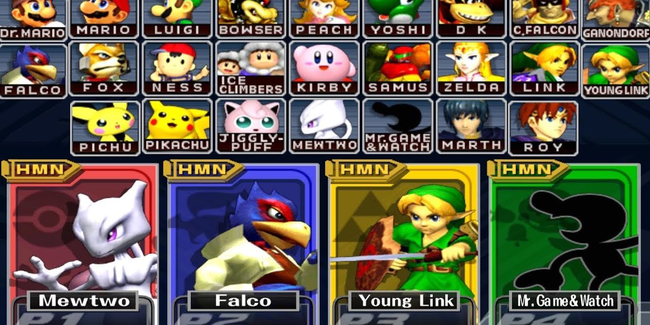 Screenshot Of Super Smash Bros Melee Character Selection Screen