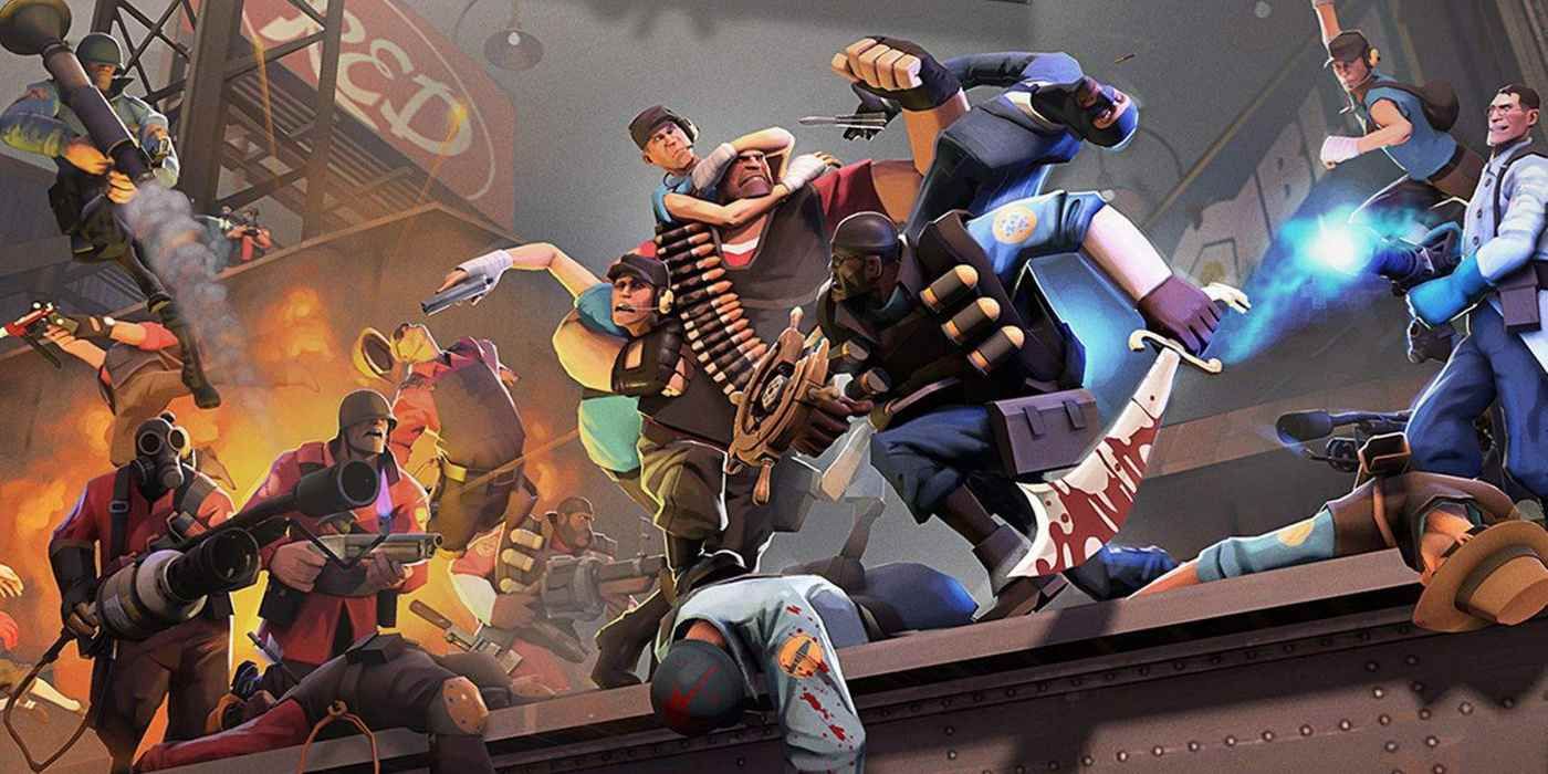 A photo depicting gameplay in Team Fortress 2