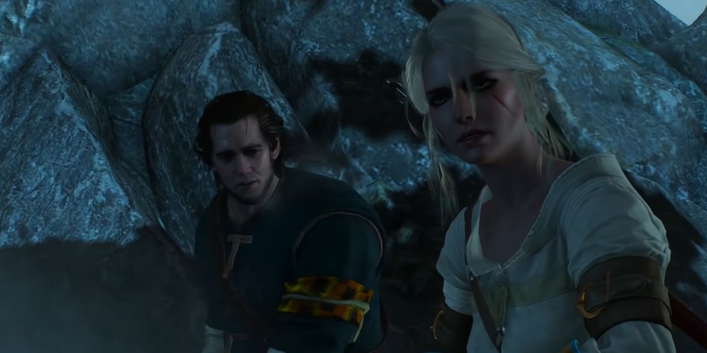 Ciri and Skjall in The Witcher 3