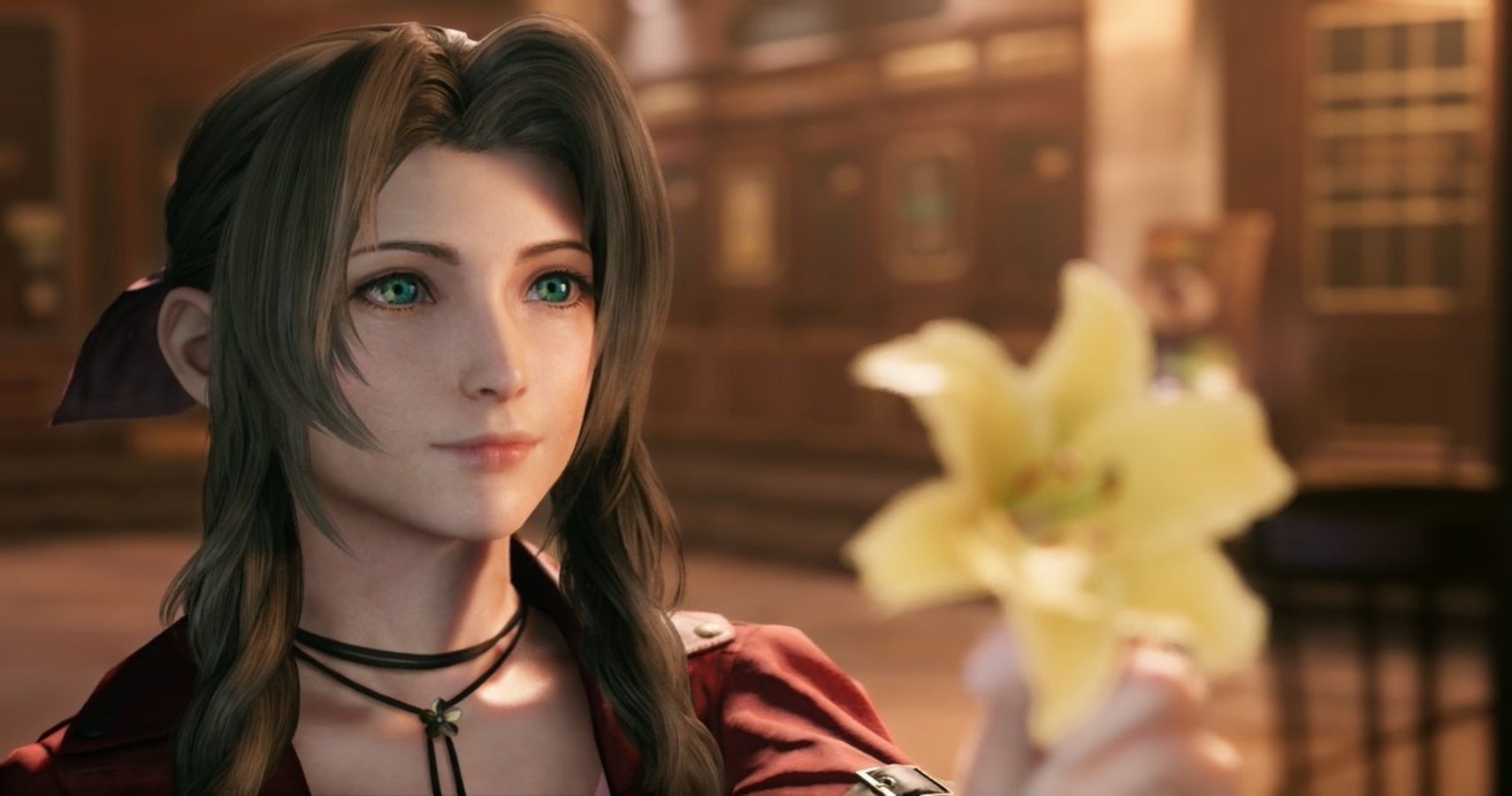 aerith and her lily Final Fantasy 7 Remake