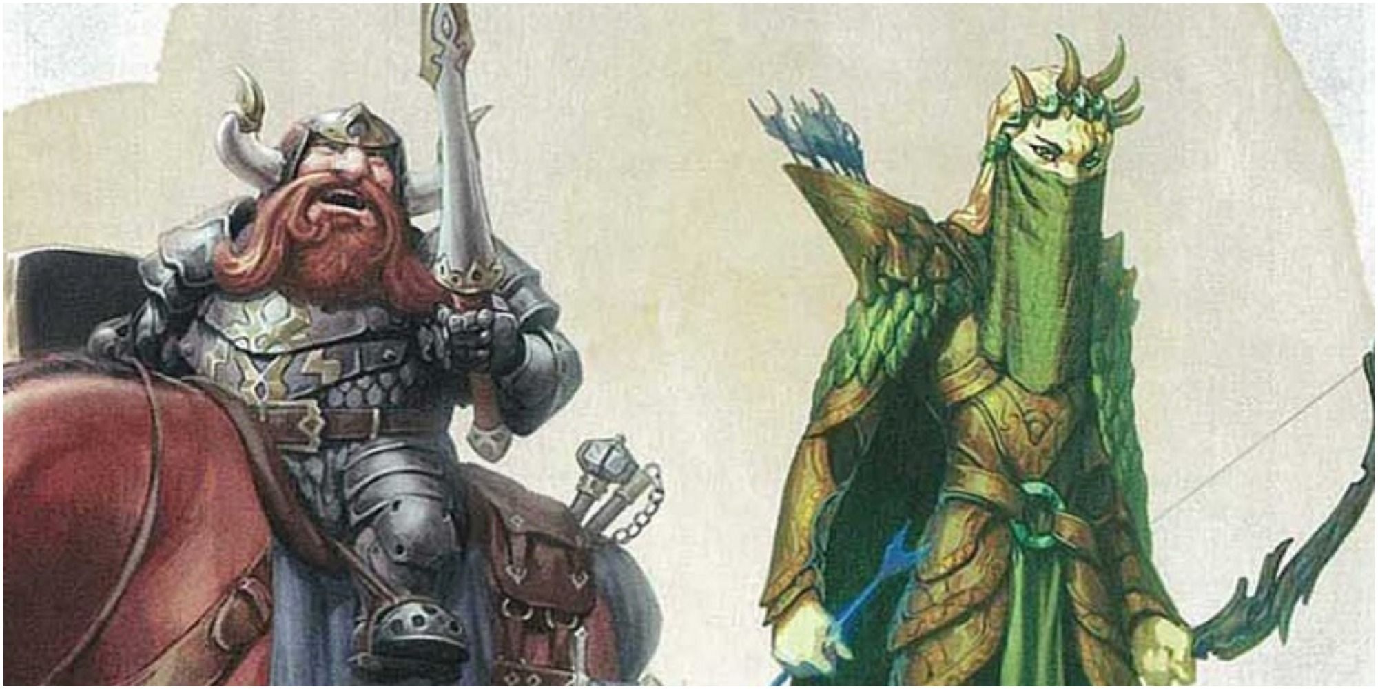 Cavalier fighter and Arcane Archer fighter side by side in Dungeons & Dragons