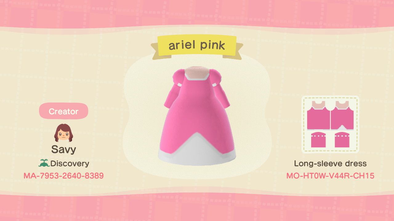 Animal Crossing: New Horizons - Codes For Disney Princess Outfits