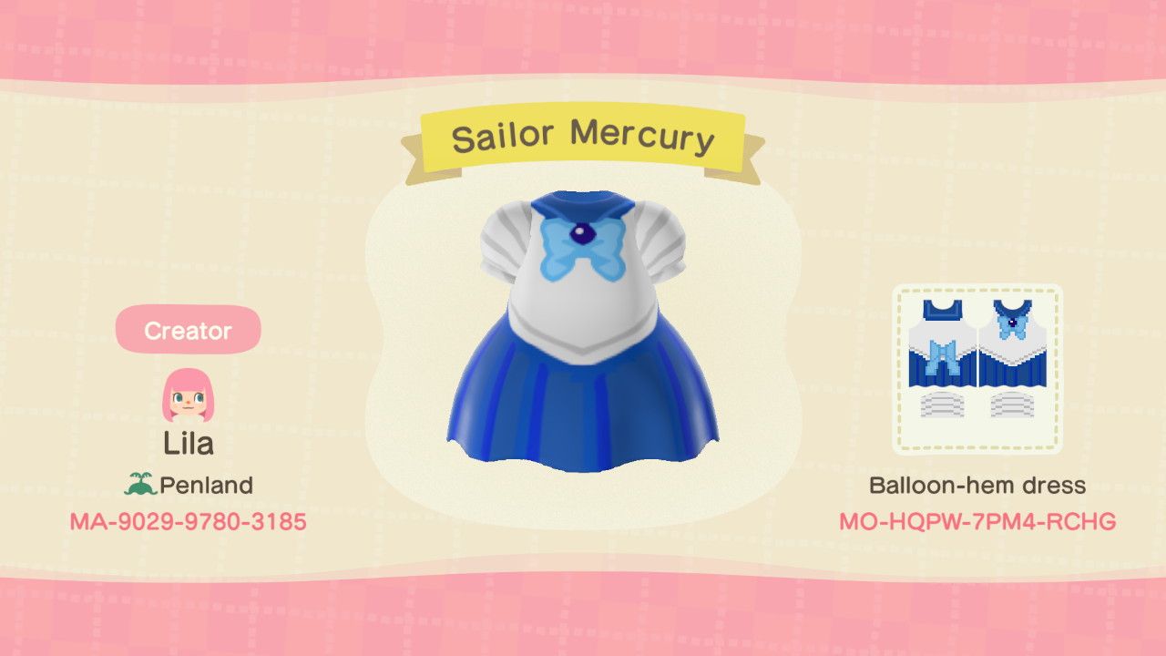 Animal Crossing New Horizons  Codes For Sailor Moon Outfits