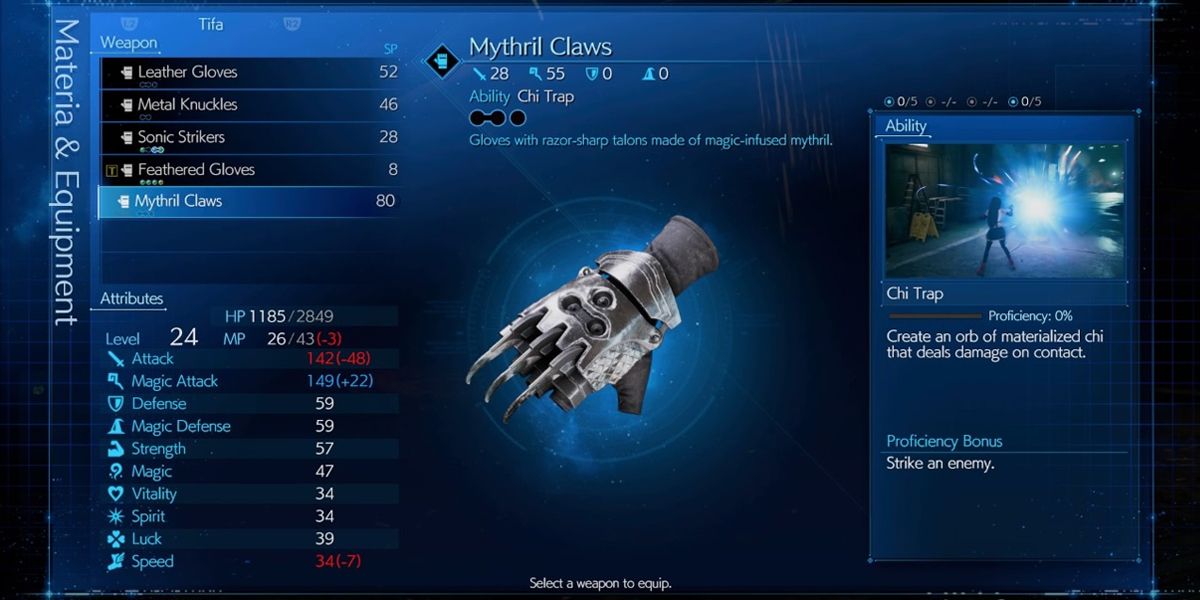 Tifa's Mythril Claws from Final Fantasy VII Remake