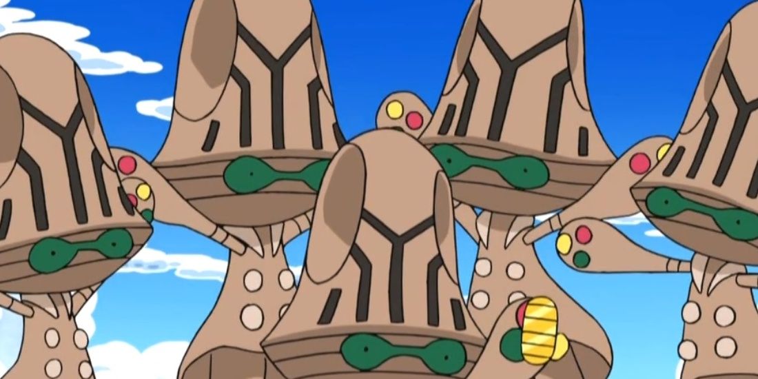 A group of Beheeyem in the Pokemon anime