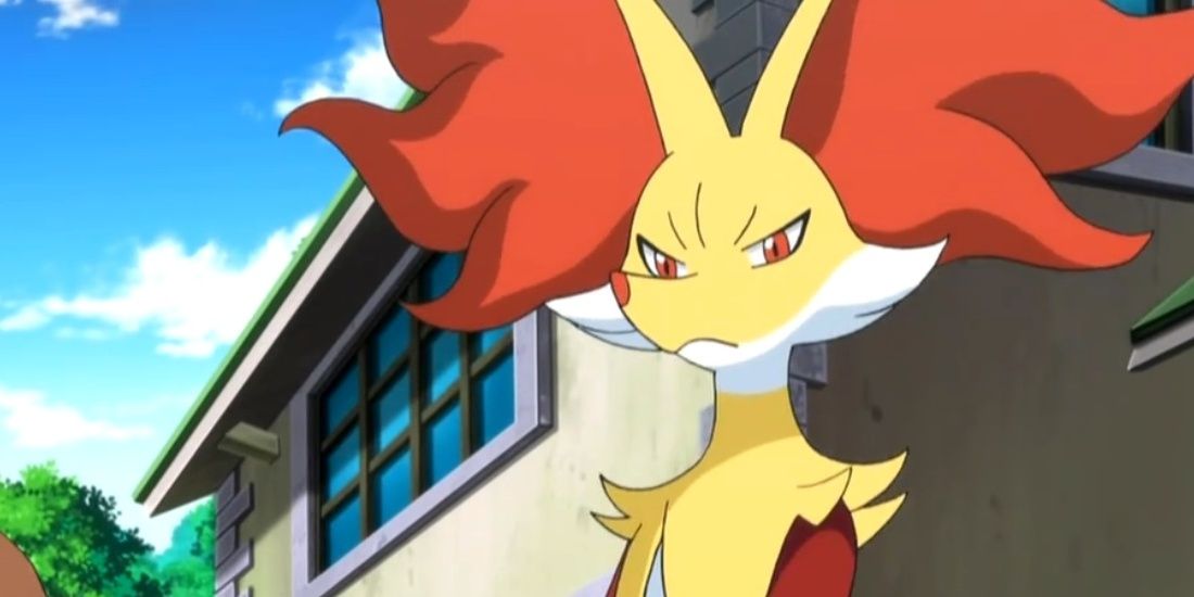 Pokemon Delphox Looking Angry Outside