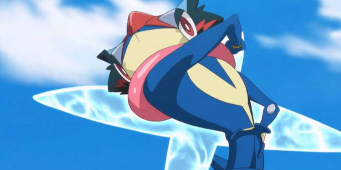 Pokemon Anime Greninja Attacking In The Air