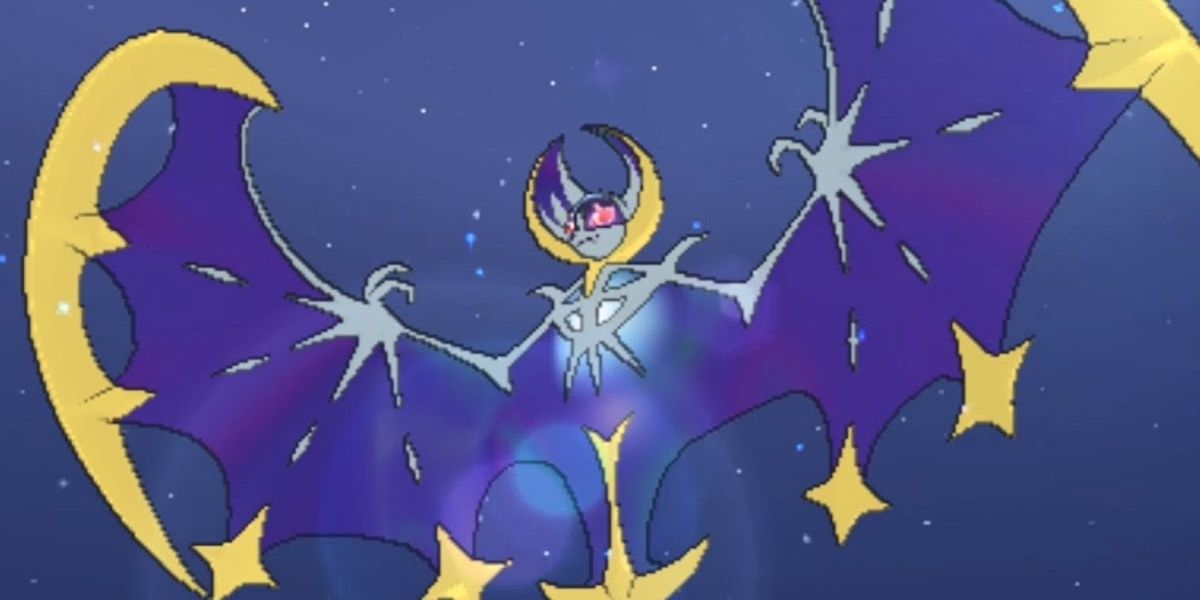 Lunala flying in the night sky