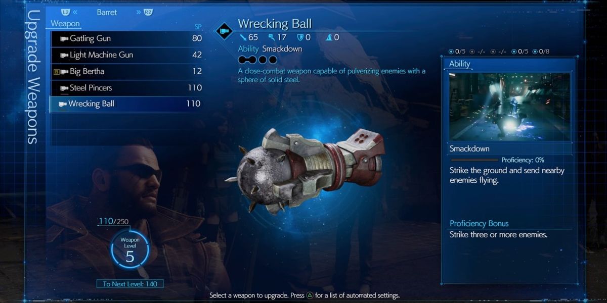 Barret's Wrecking Ball weapon from Final Fantasy VII Remake