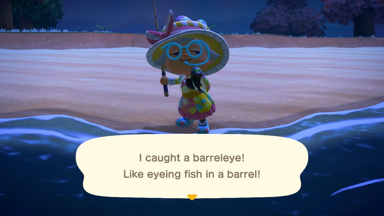 Barreleye fish in Animal Crossing New Horizons.