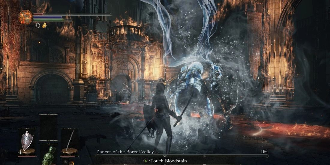 Dancer of the Boreal Valley defeated at low health in Dark Souls 3