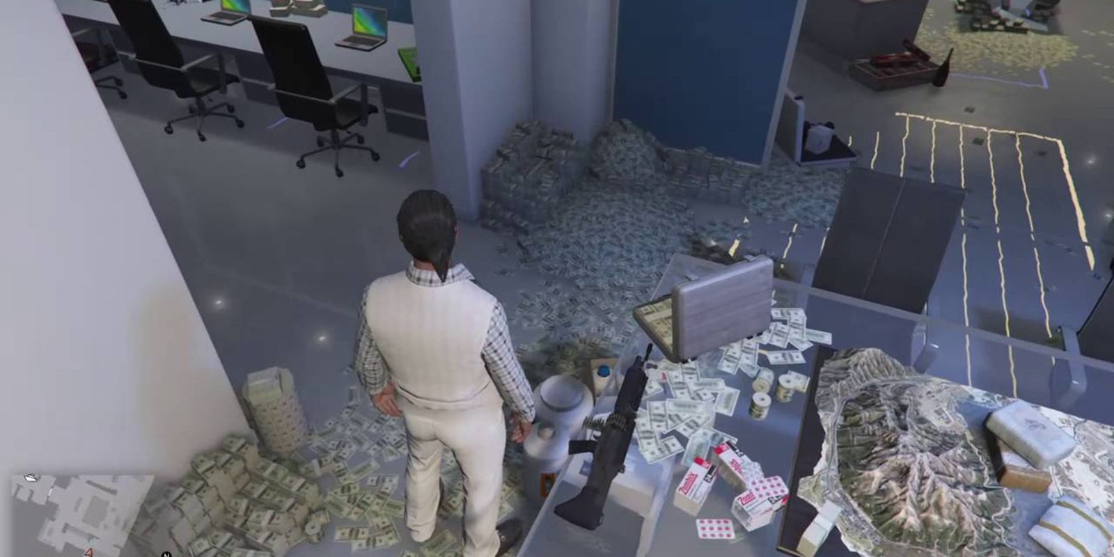 A room entirely filled with money in Grand Theft Auto 5