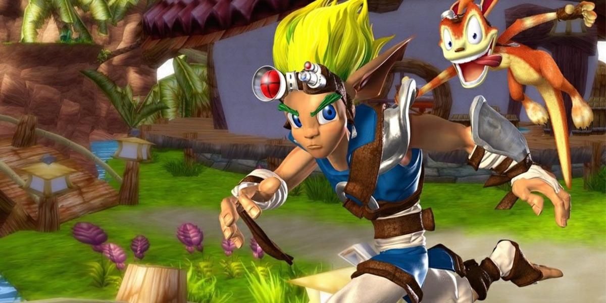 Jak And Daxter The Precursor Legacy Cropped - Jak And Daxter Running Through A Grassy Field