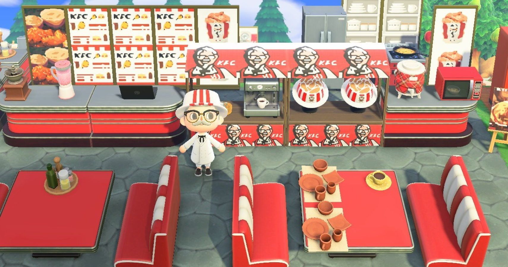 Kfc Has Opened A Real Functioning Restaurant In Animal Crossing New Horizons - i love fried chicken roblox character