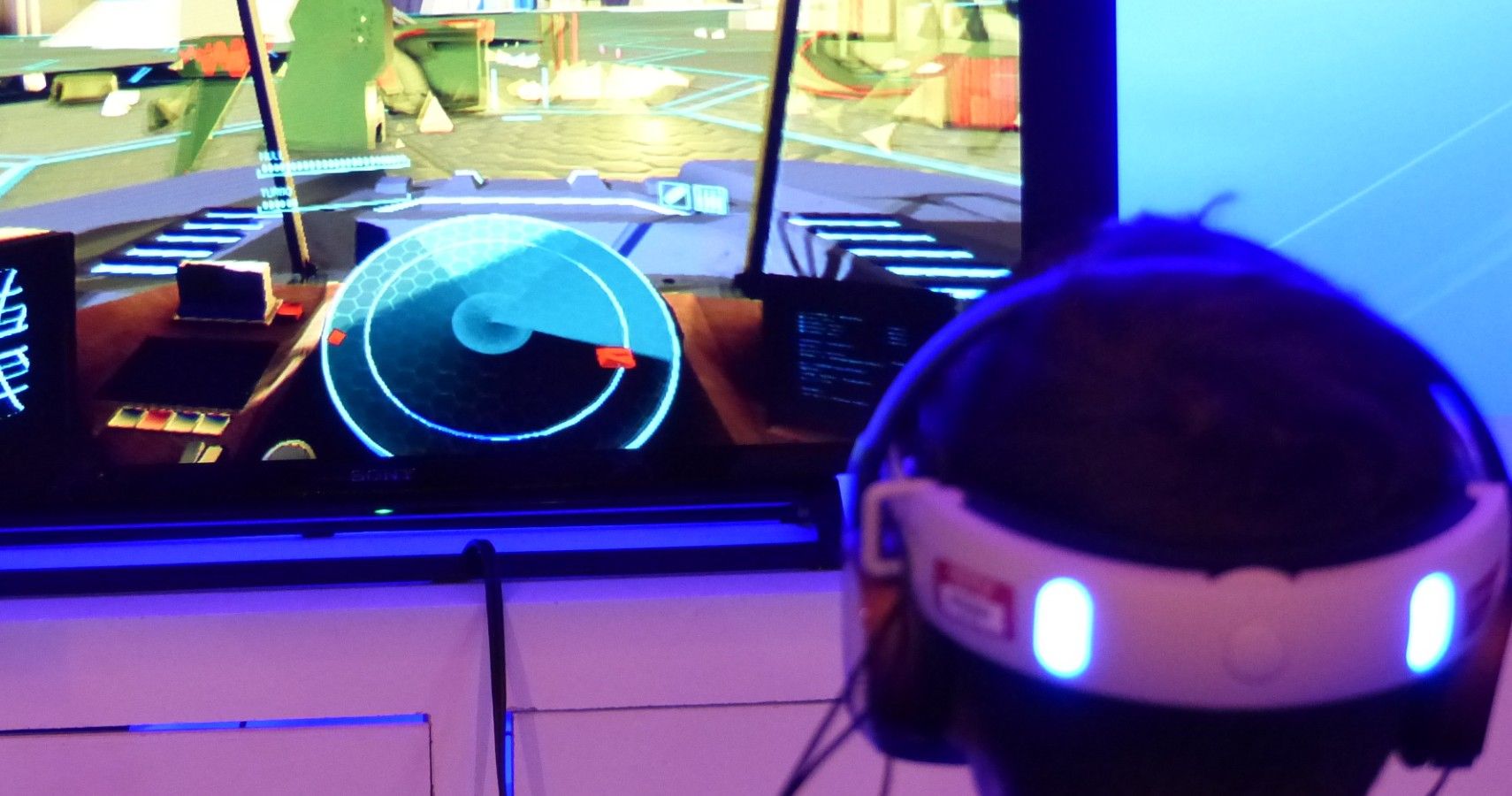 A person using PlayStation VR
