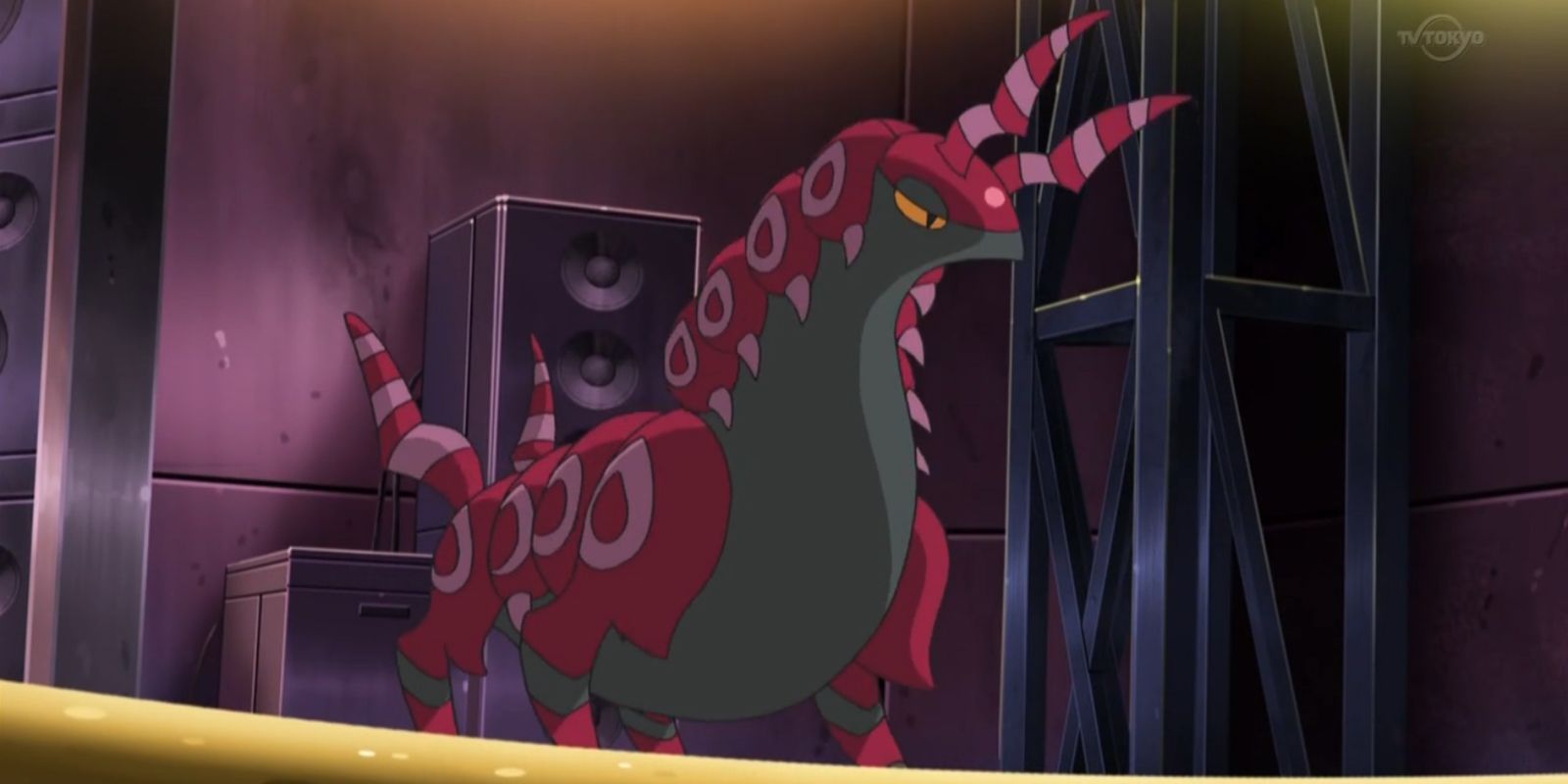 Scolipede ready for battle in the Pokemon Anime