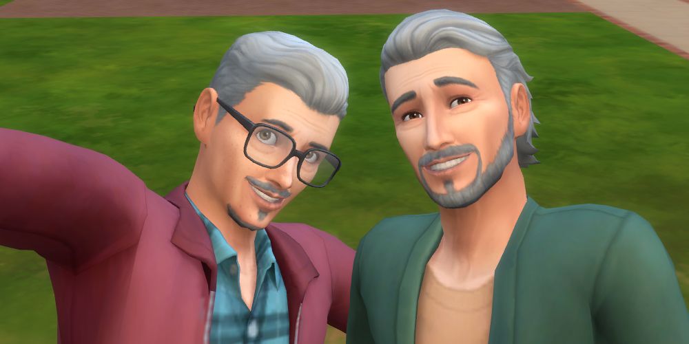 two elder sims looking at the camera