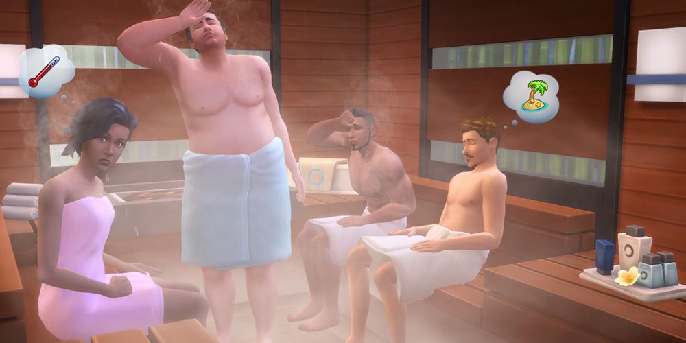 Sims in a sauna