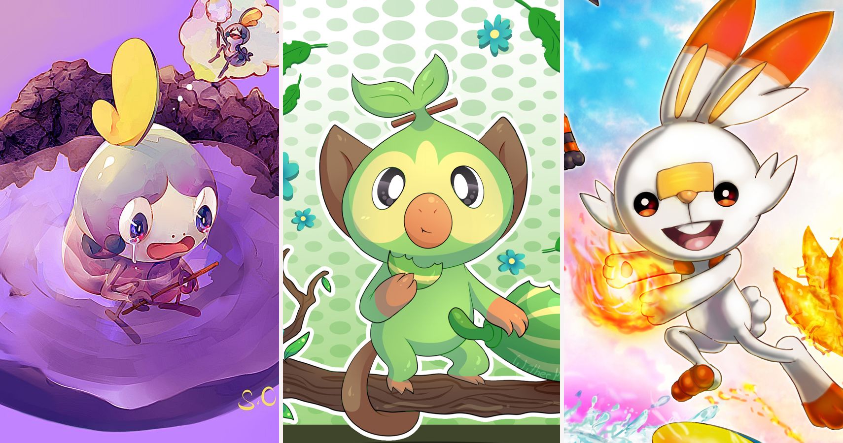 Pokemon Sword Shield 10 Pieces Of Fan Art Featuring The Starters We Adore