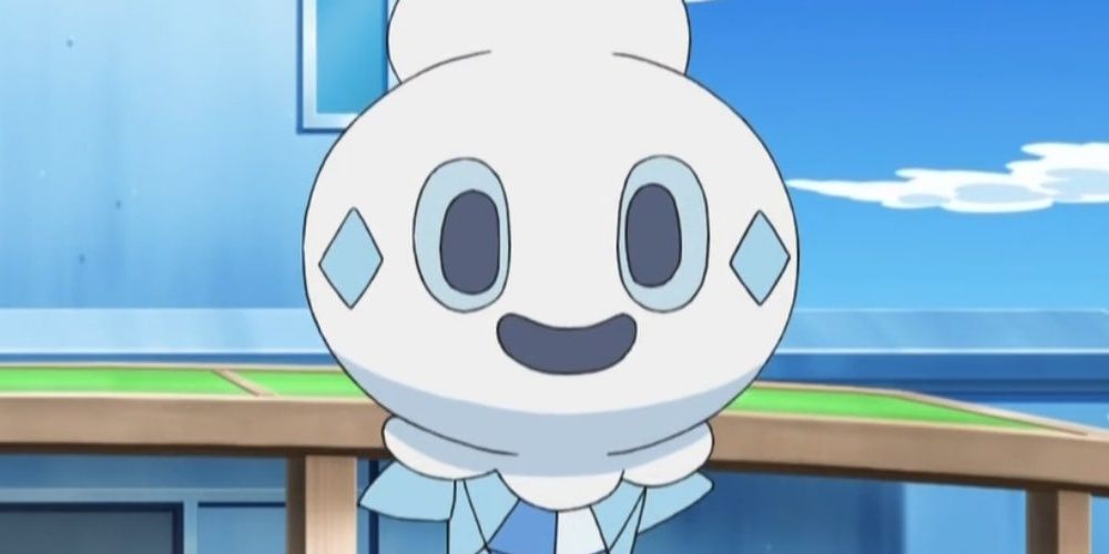 Close up of Vanillite from the Pokemon anime