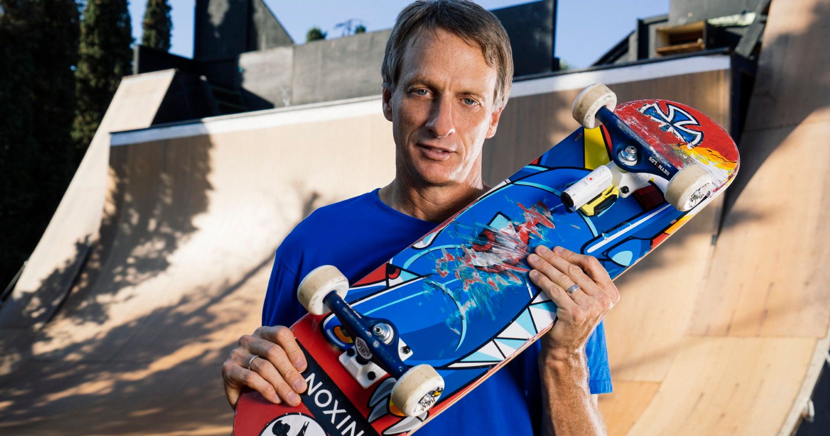 Tony Hawk with a skateboard