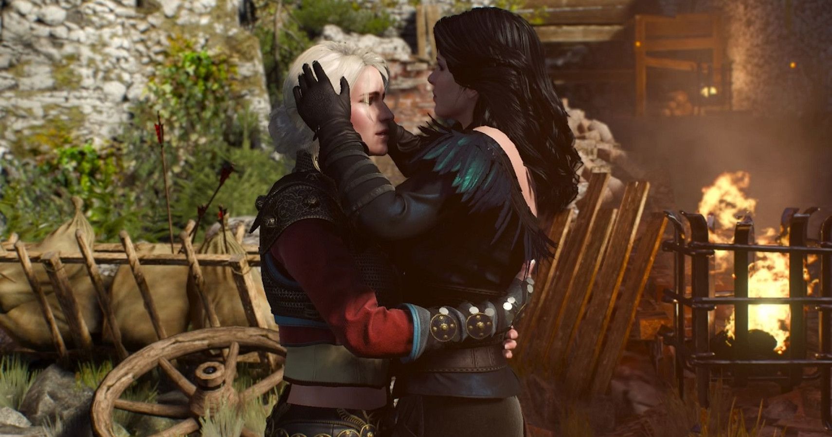 yennefer and ciri embracing one another