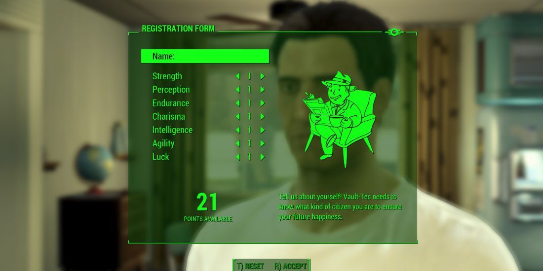 Allocating points to SPECIAL stats in Fallout 4.