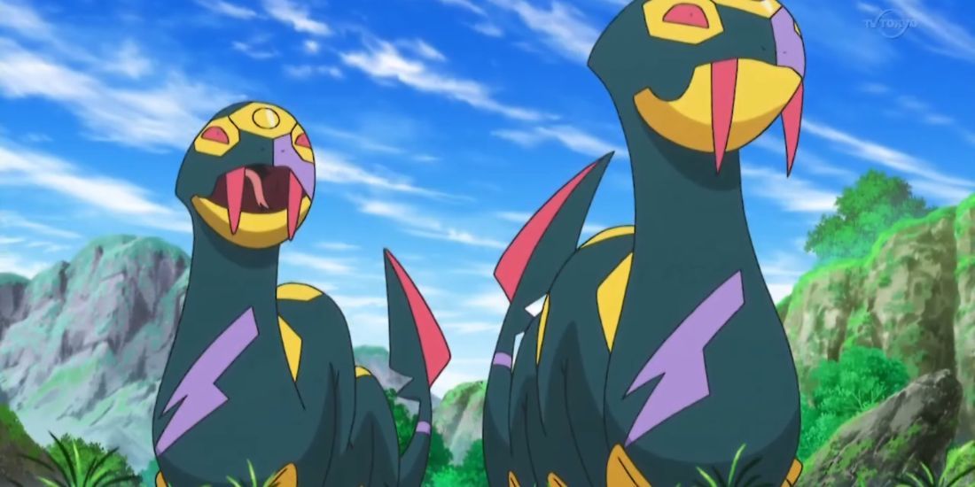 Seviper sticking their snake tongues out.