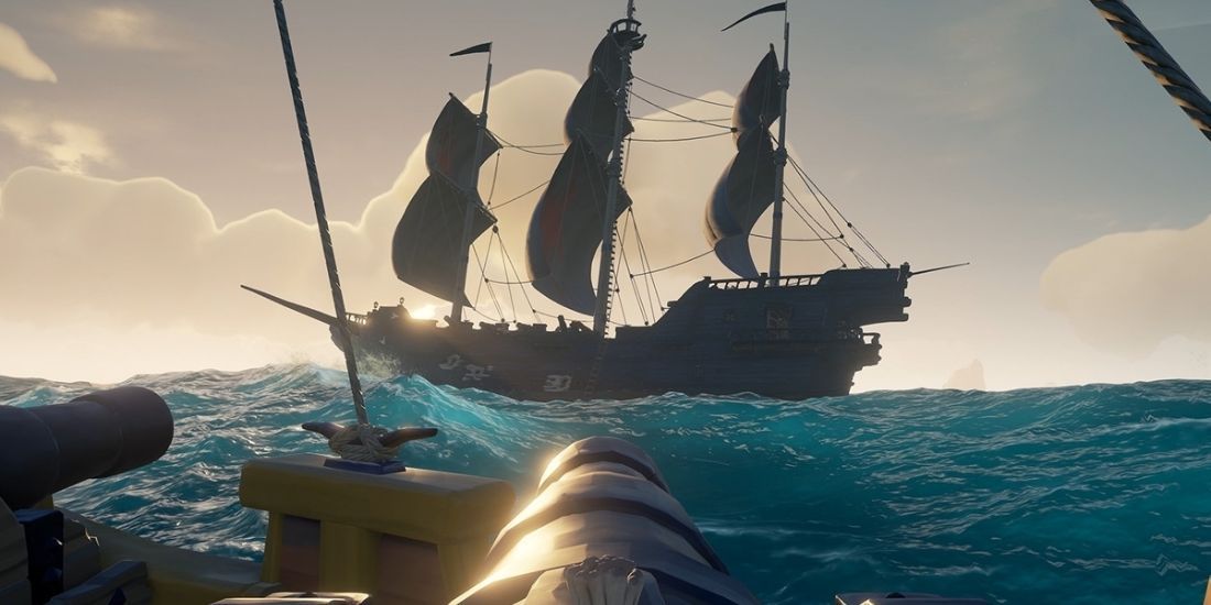Sea Of Thieves Pirate Aiming Ship Cannons