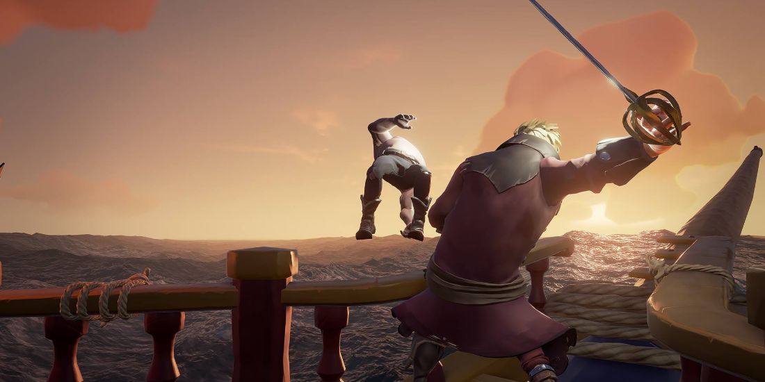 Sea Of Thieves Two Pirates Fighting With Swords