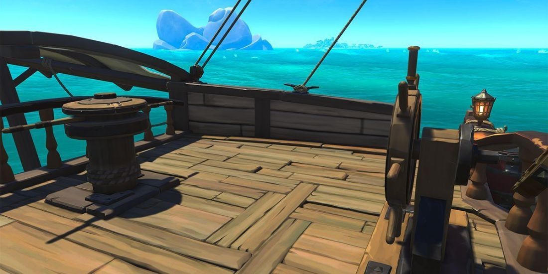 Sea Of Thieves Steering Wheel And Anchor On A Sloop