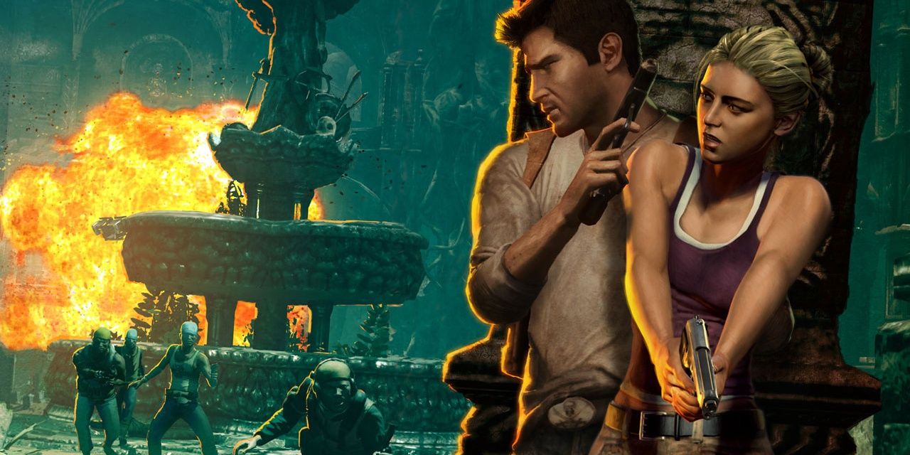 Uncharted - Nathan Drake And Elena Fischer Hiding From Bad Guys