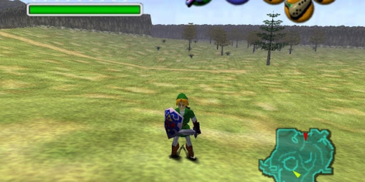 Ocarina of Time Link Standing In Hyrule Field