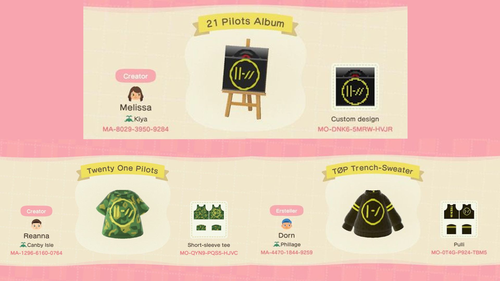 Animal Crossing New Horizons Codes For Band Merch Designs Gametiptip Com