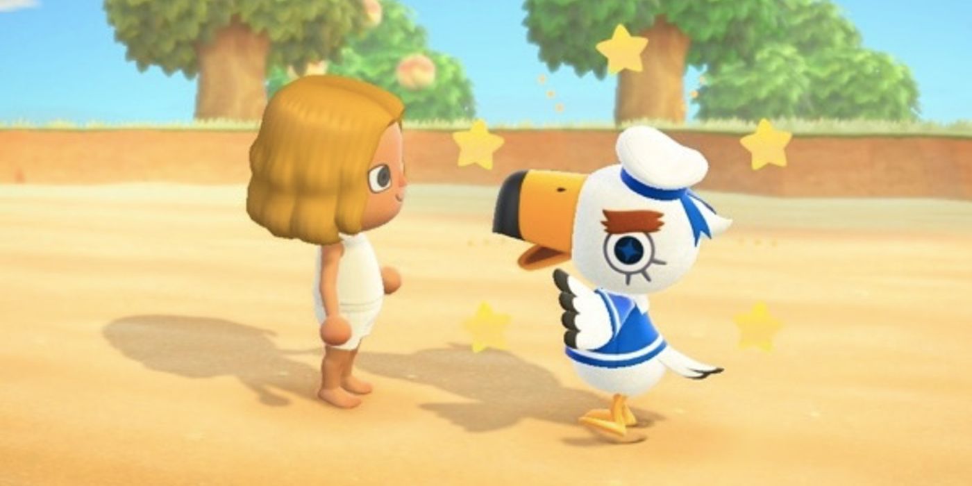 Animal Crossing player and Gulliver in Animal Crossing: New Horizons.