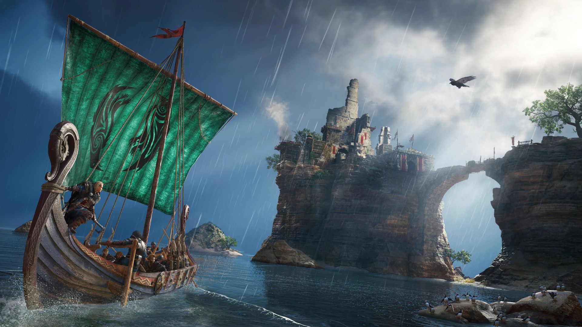 Assassins Creed Valhalla Ship Green Sail Vikings