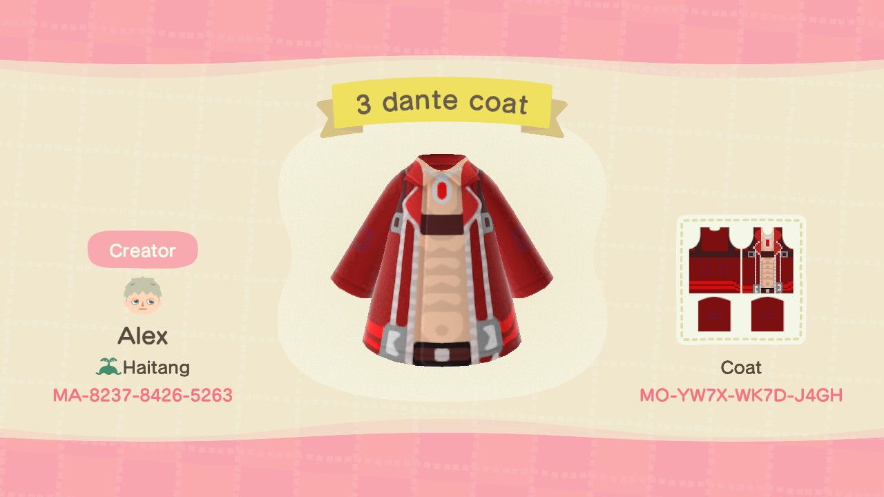 Animal Crossing New Horizons  Codes for Devil May Cry Outfits