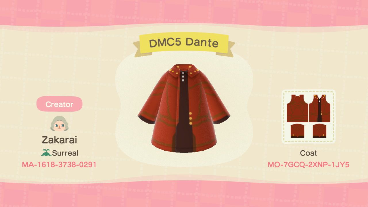 Animal Crossing New Horizons  Codes for Devil May Cry Outfits