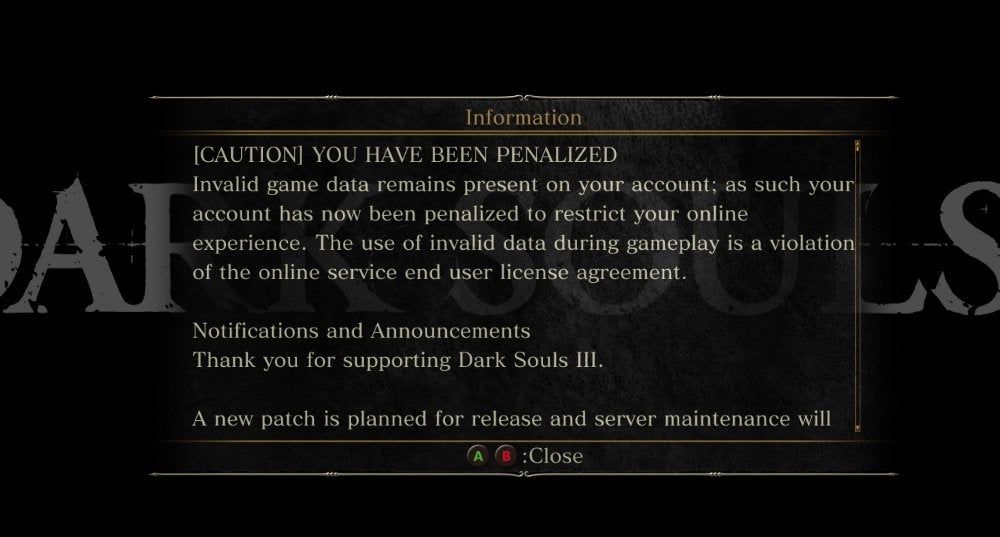https://www.reddit.com/r/darksouls3/comments/7z500f/you_have_been_penalized_warning_help/