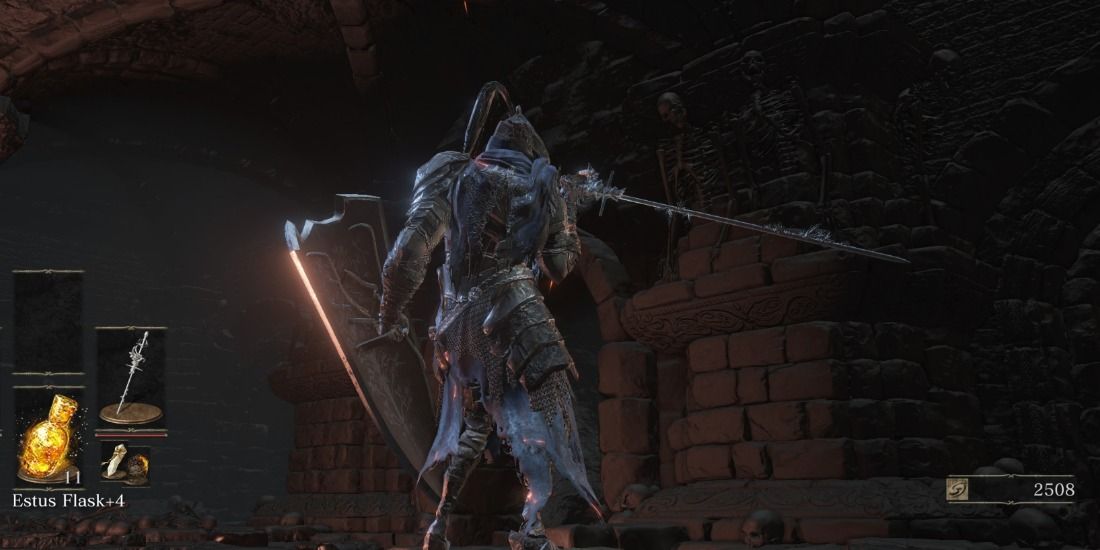 Dark Souls 3 Wolf Knight Armor Crystal Sage's Rapier Posing