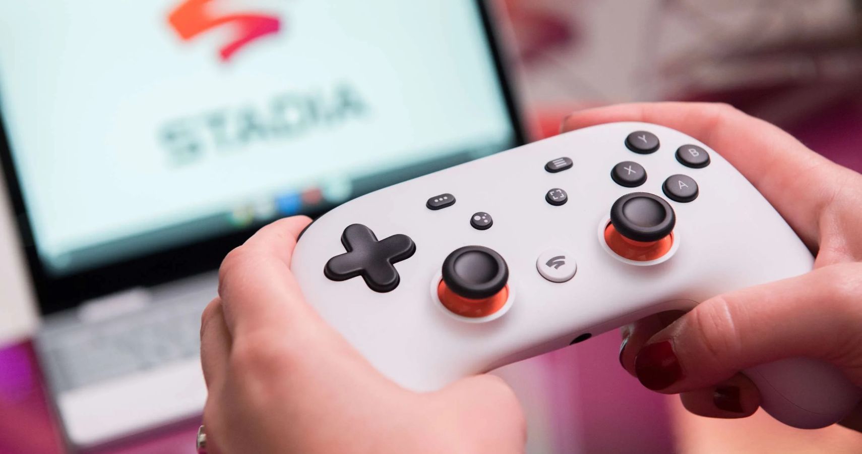 Google Stadia Screen Hand with Controller