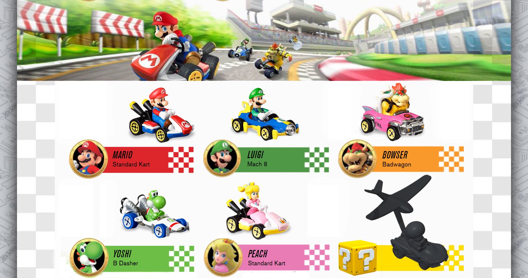 mario kart hot wheels cars