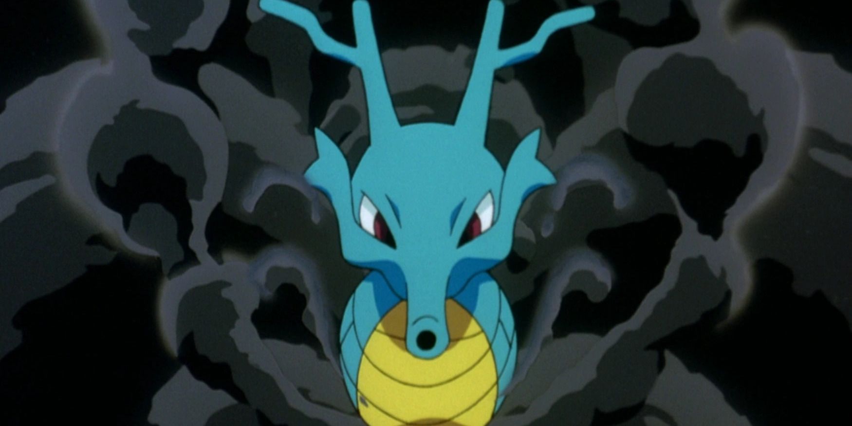 Pokemon Anime Kingdra Breaking Through Smokescreen