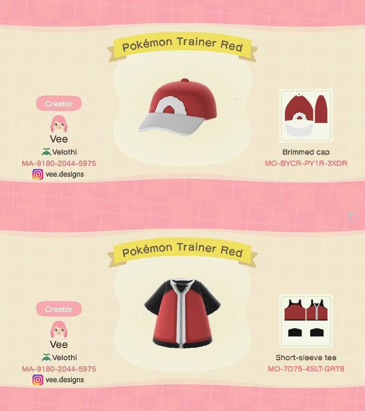 Animal Crossing New Horizons Codes For Pokemon Trainer Outfits