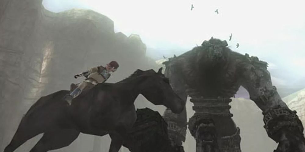 Having to face off against the first boss in the original PS2 Shadow of the Colossus.