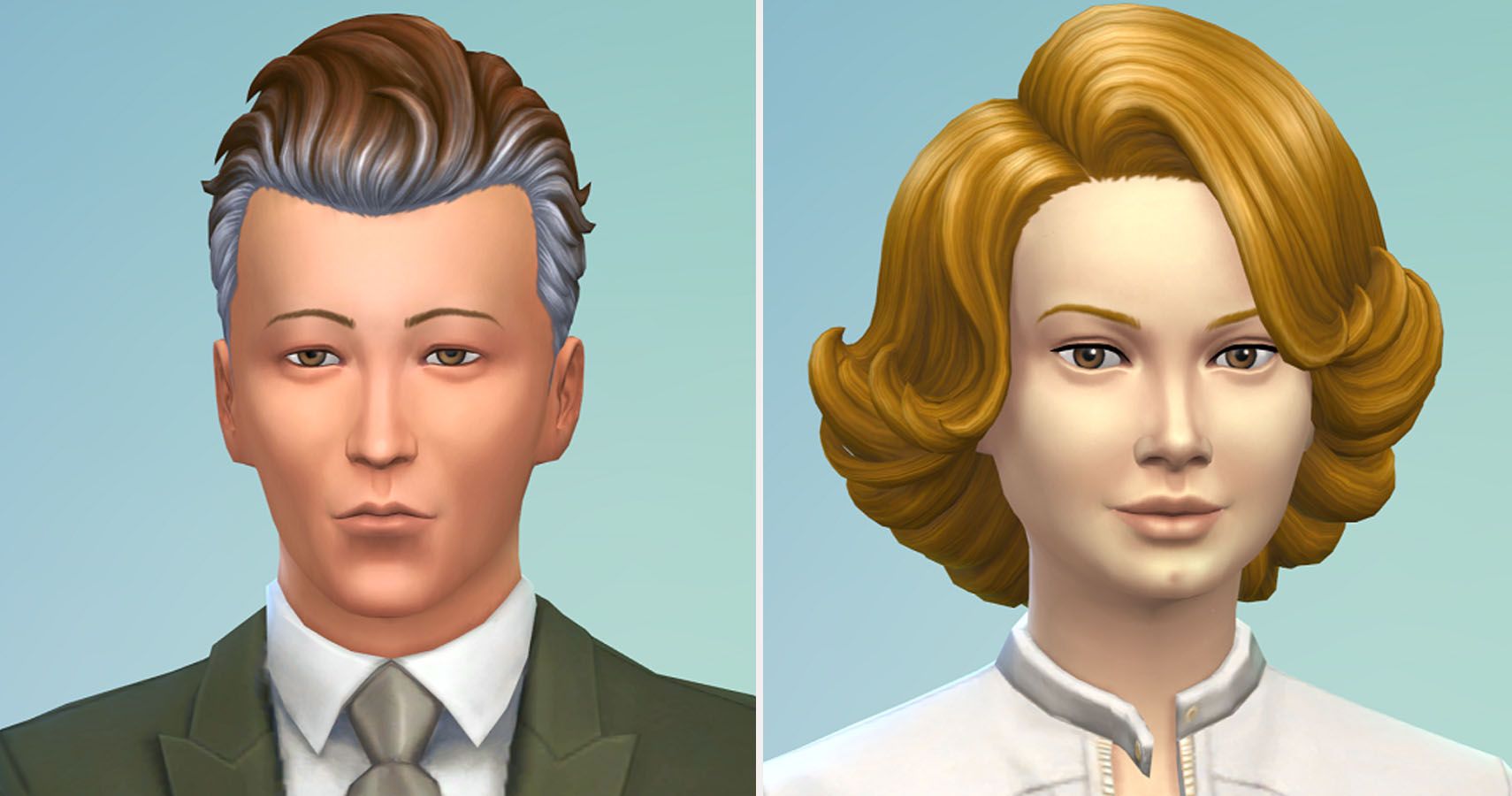 Headshots of two sims in create a sim.