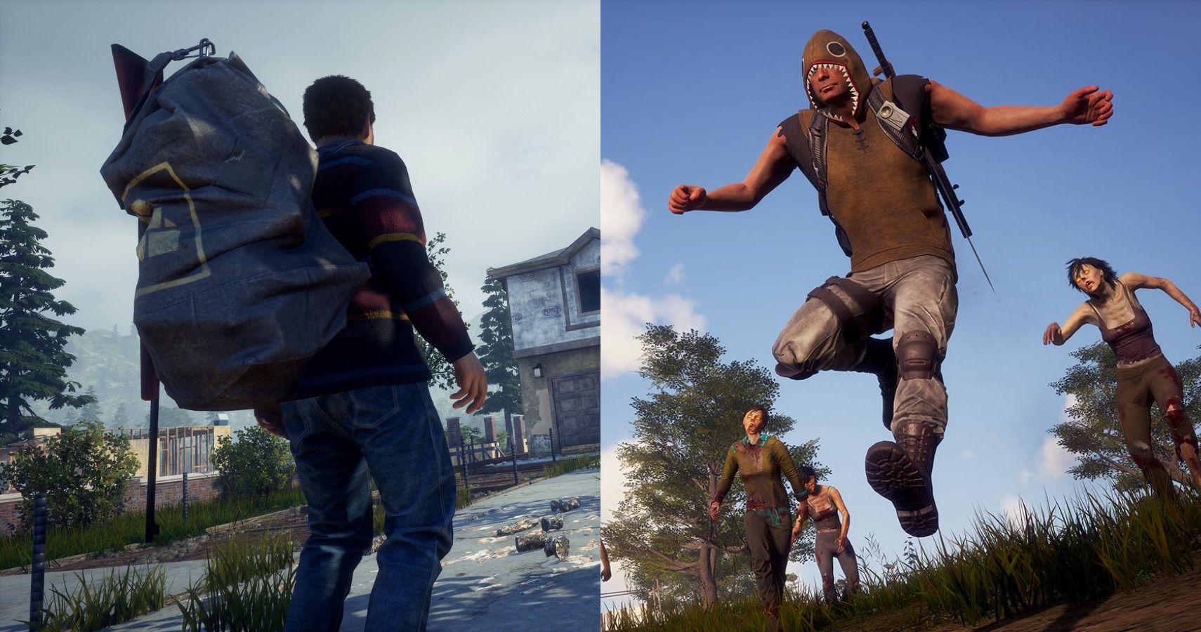 State Of Decay 2 Survivor With Backpack And Survivor Jumping