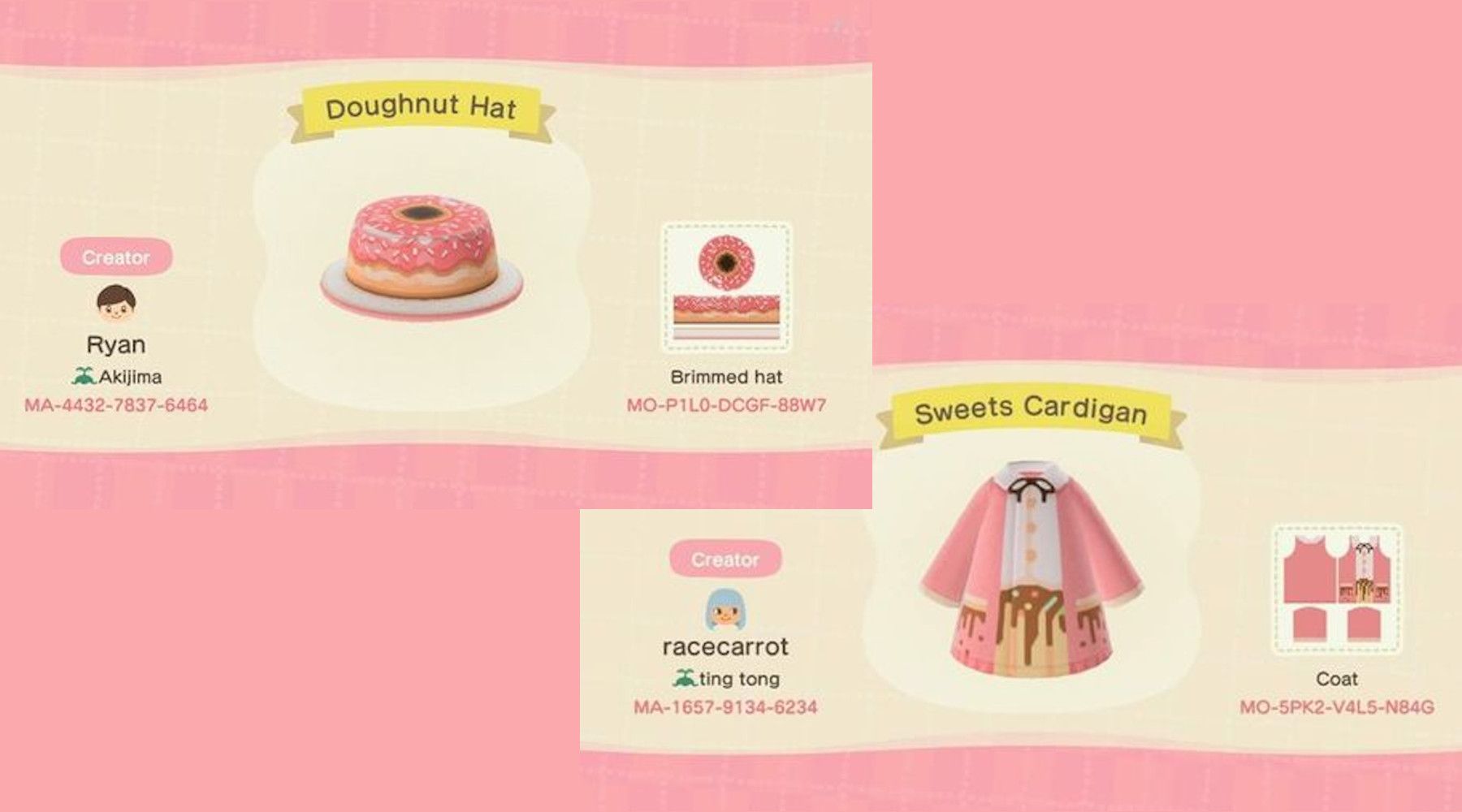 Animal Crossing New Horizons  Food Inspired Outfit Codes
