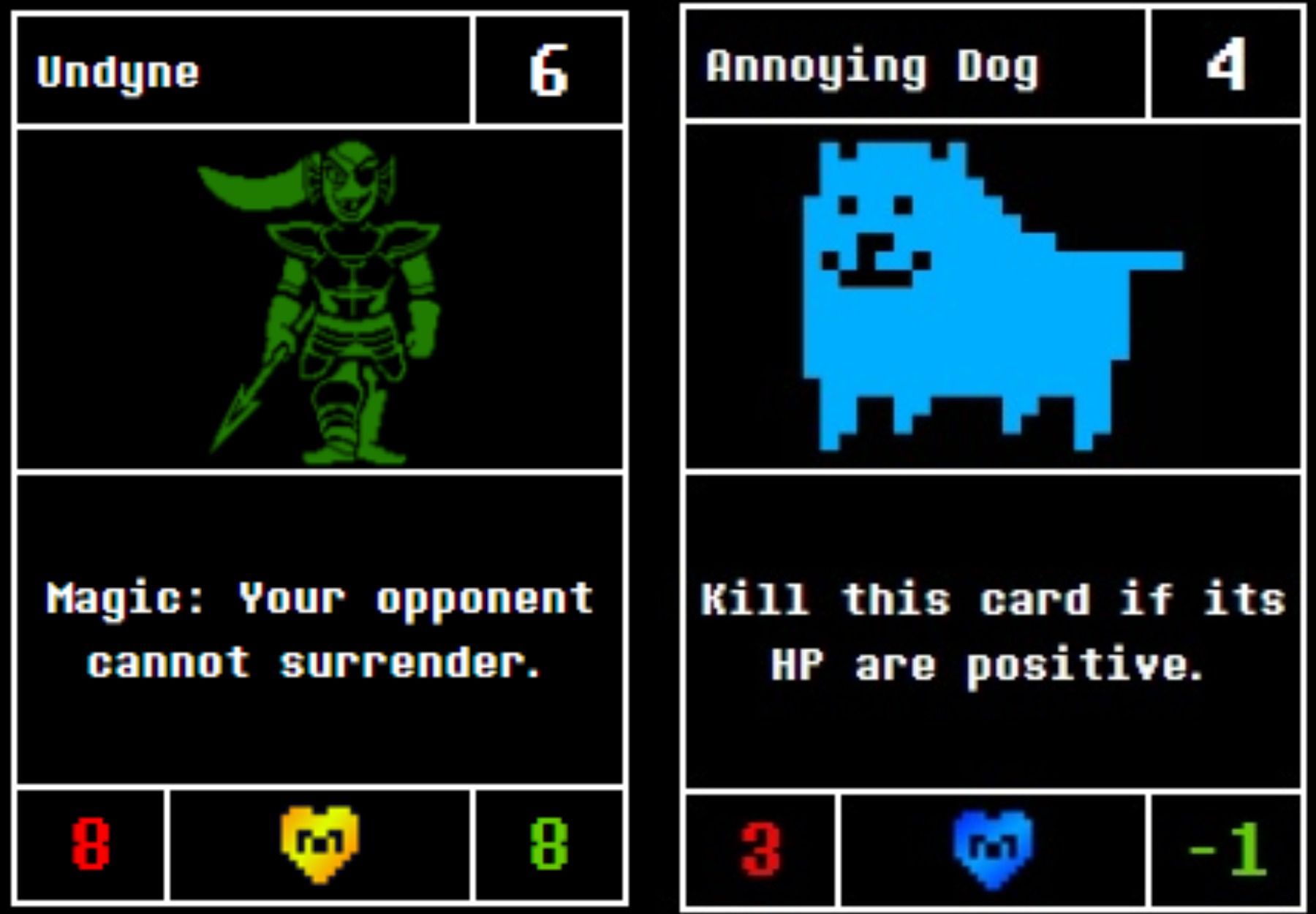 image of Undyne and Annoying Dog from Undercards